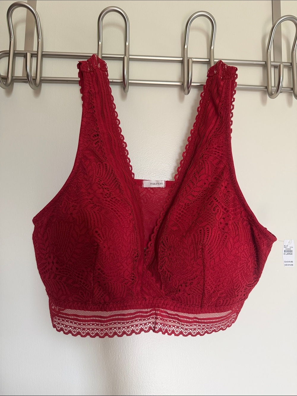 Maurices Red Lace Bralette